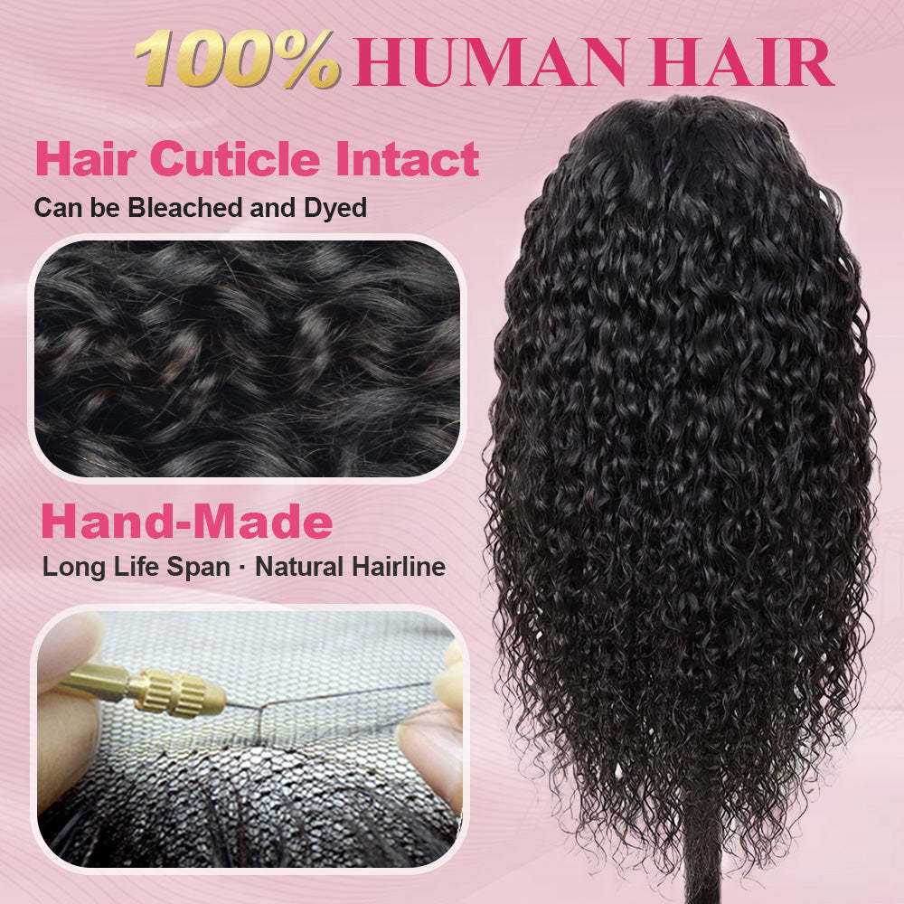 #1B Italian Curly HD Lace Front Wigs Human Hair 200% Density Transparent Lace Frontal Wigs Pre Plucked With Baby Hair RXHAIR