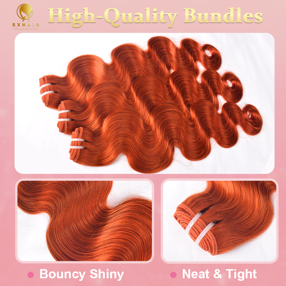 #350 Body Wave Human Hair Bundles Virgin Hair 100% Unprocessed Weave Bundles Human Hair Double Weft RXHAIR