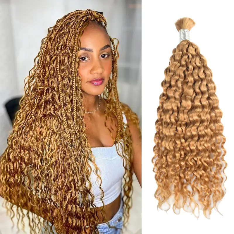 #27 Italian Curly Boho Braids No Weft Bulk Hair for Human Hair RXHAIR