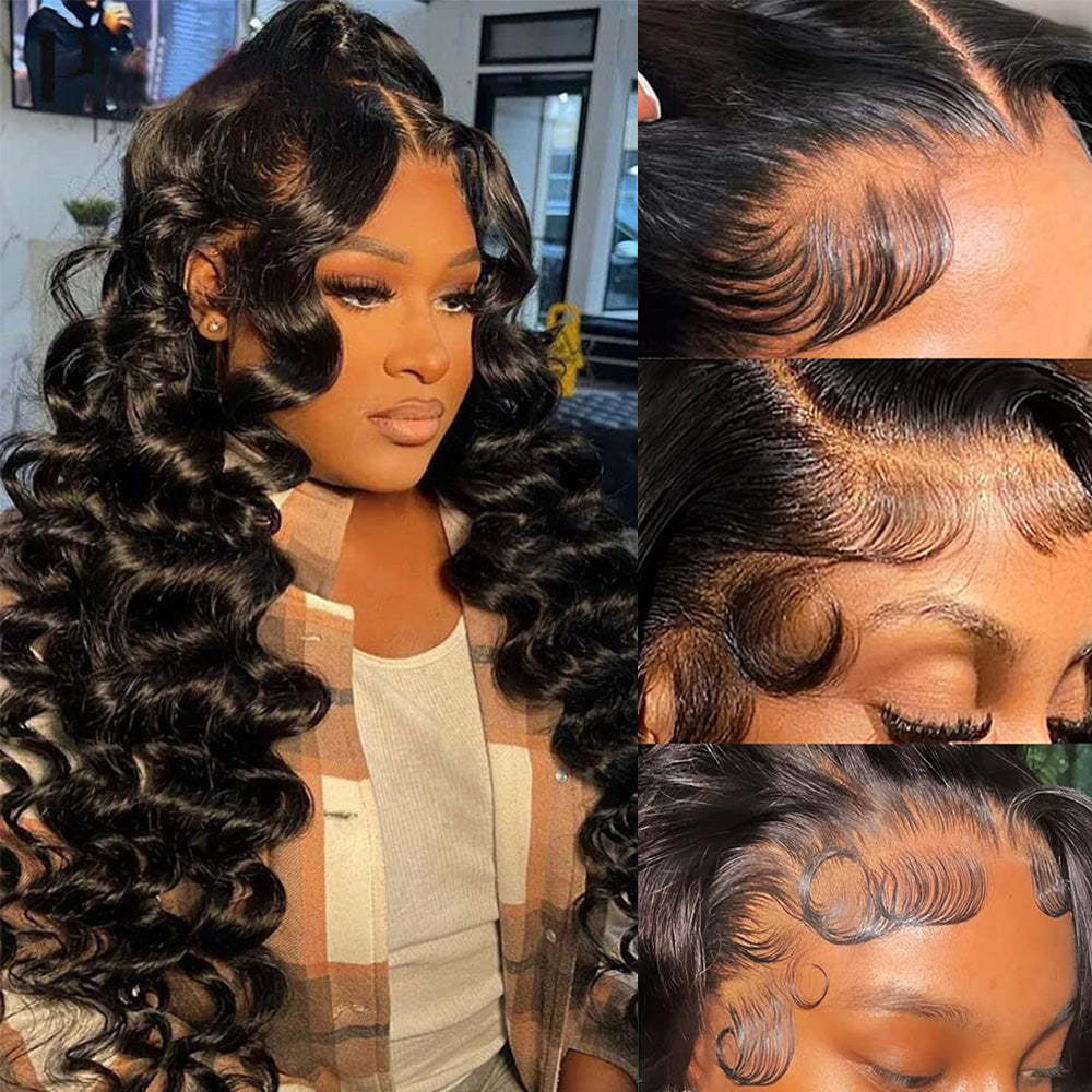#1 Loose Wave HD Lace Front Wigs Human Hair 200% Density Transparent Lace Frontal Wigs Pre Plucked With Baby Hair RXHAIR