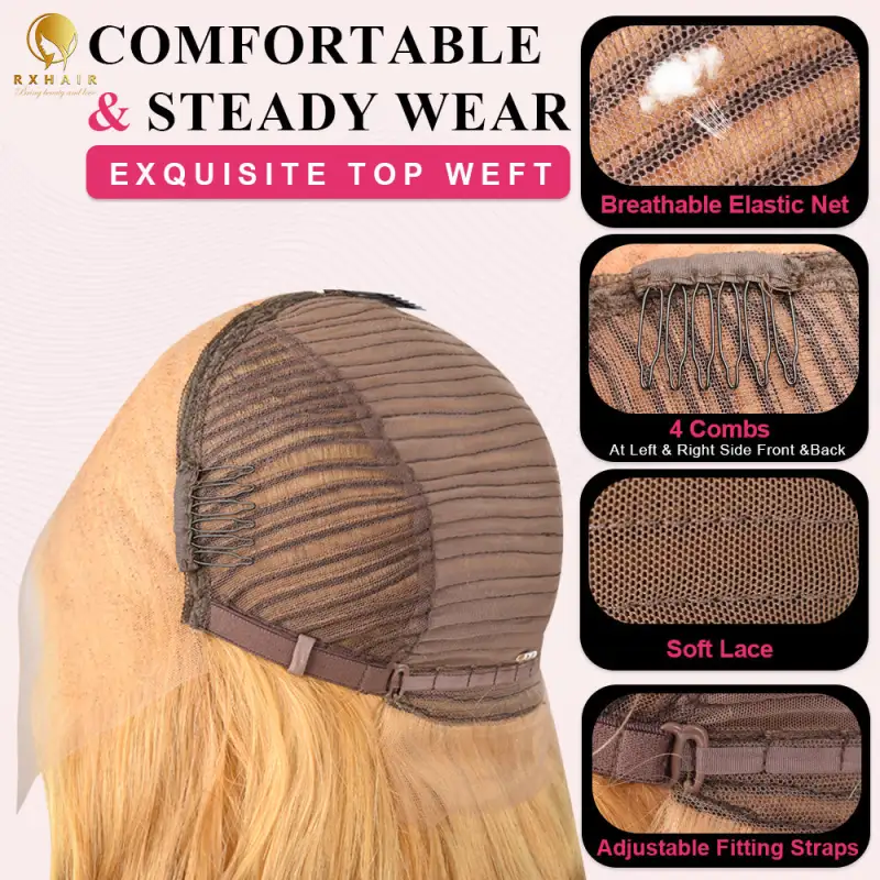 #27 Body Wave HD Lace Front Wigs Human Hair 200% Density Transparent Lace Frontal Wigs Pre Plucked With Baby Hair RXHAIR