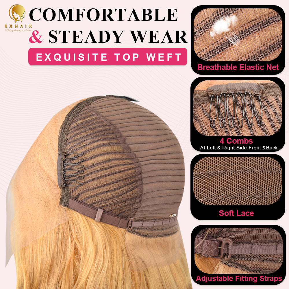 #27 Body Wave HD Lace Front Wigs Human Hair 200% Density Transparent Lace Frontal Wigs Pre Plucked With Baby Hair RXHAIR