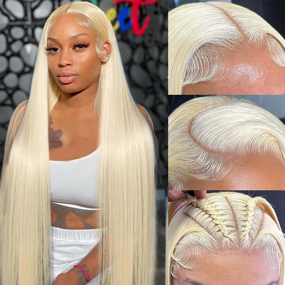 #613 Straight Blonde HD Lace Front Wigs Human Hair 200% Density Lace Frontal Wig Pre Plucked with Baby Hair RXHAIR