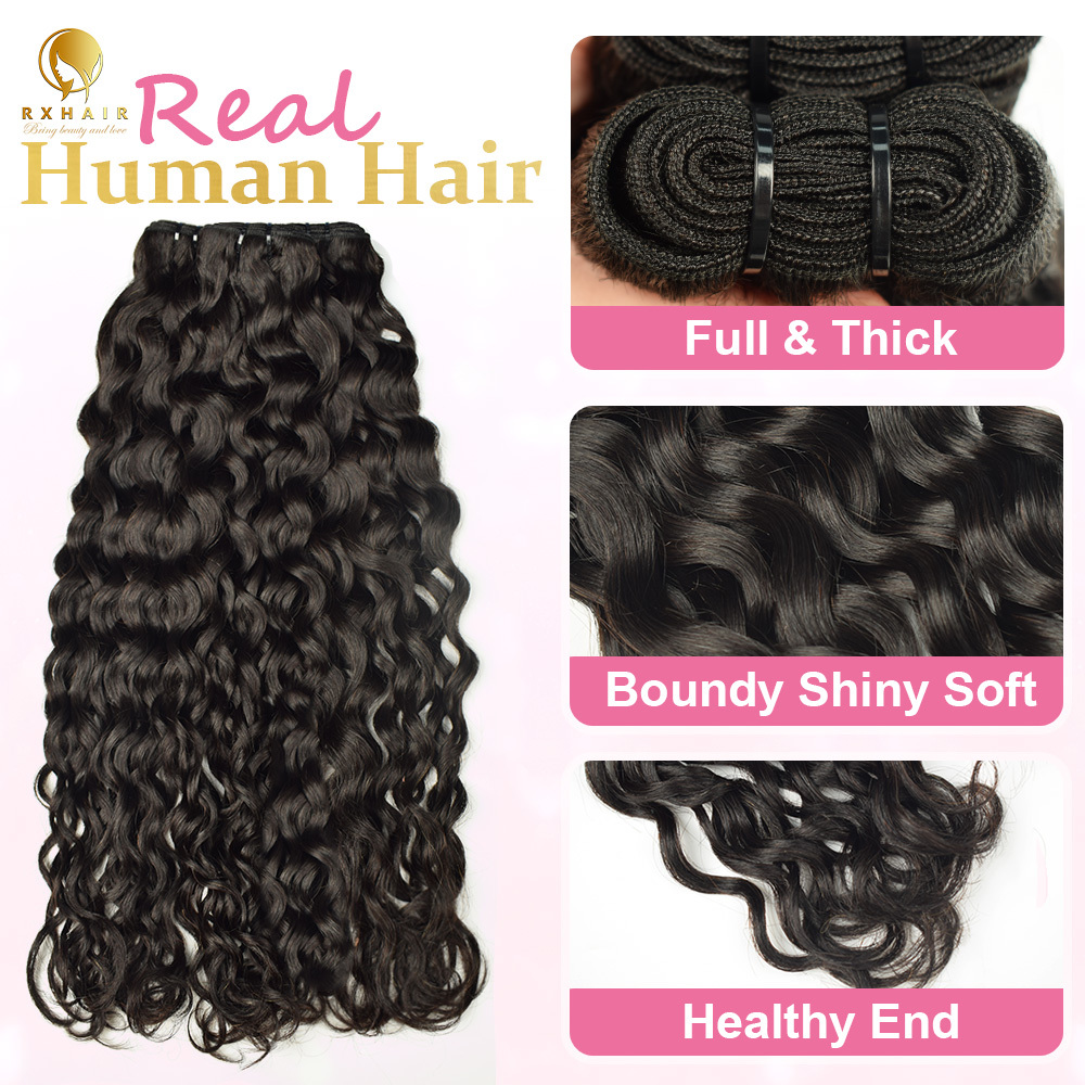 #1B Italian Curly Hair Weave Bundles Human Hair 100% Quality Virgin Human Hair None Chemical Bundles RXHAIR