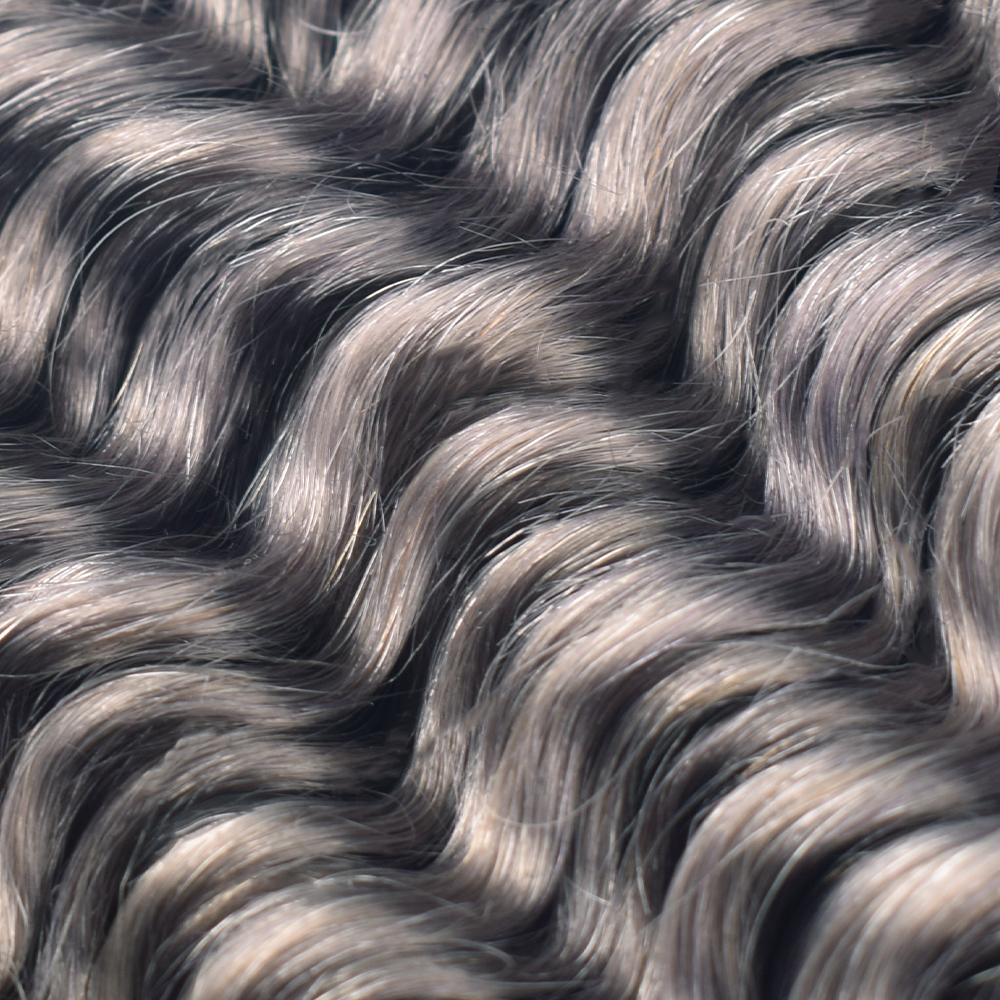 #Gray Boho Braids Deep Wave No Weft Bulk Hair for Human Hair RXHAIR