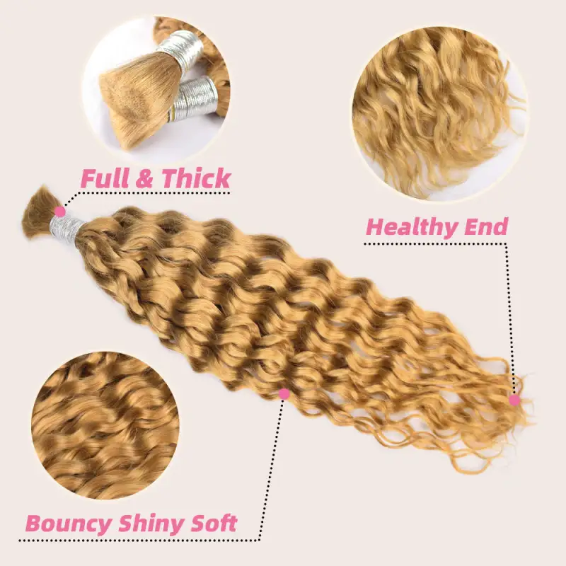 #27 Italian Curly Boho Braids No Weft Bulk Hair for Human Hair RXHAIR