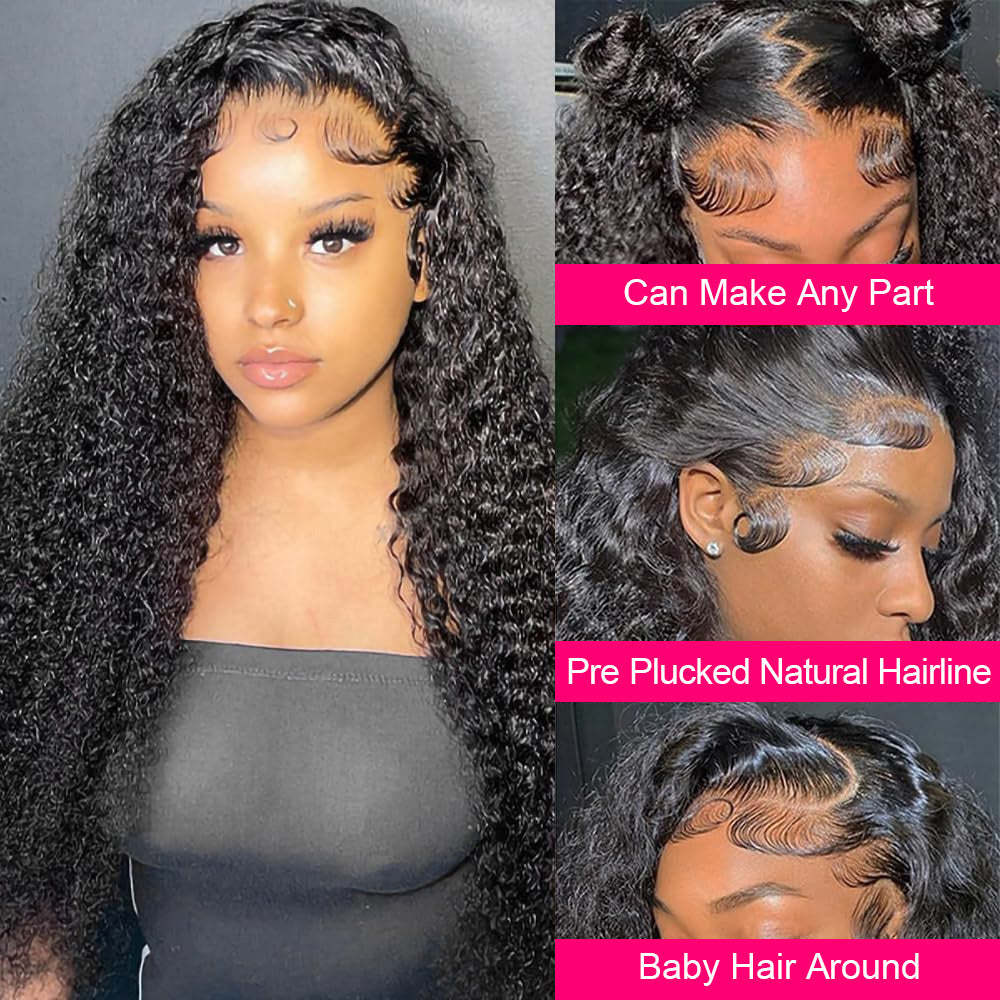 #1 Italian Curly HD Lace Front Wigs Human Hair 200% Density Transparent Lace Frontal Wigs Pre Plucked With Baby Hair RXHAIR