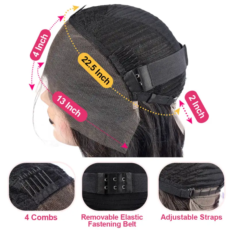 #1 Body Wave 13x4 HD Transparent Lace Frontal Wigs Human Hair Wear and Go Glueless Wigs Human Hair 200% Density RXHAIR