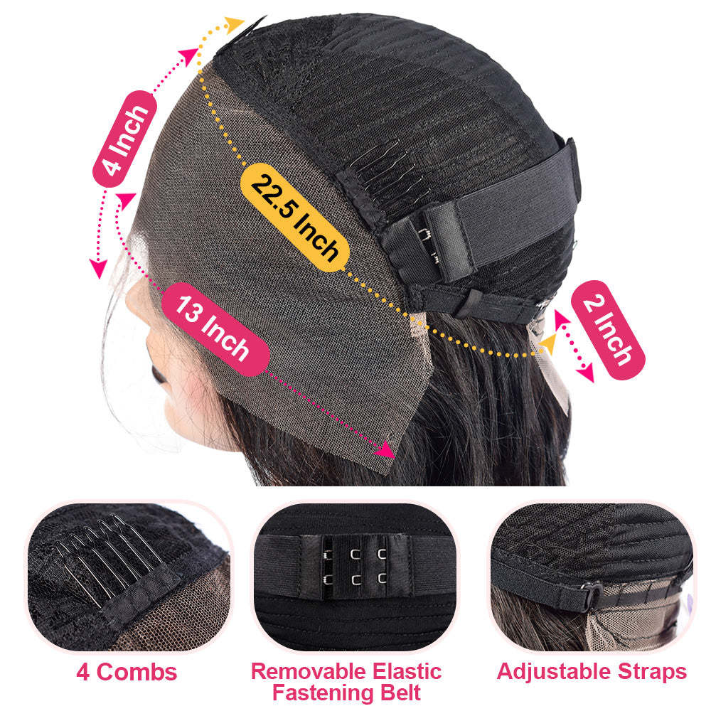 #1 Body Wave 13x4 HD Transparent Lace Frontal Wigs Human Hair Wear and Go Glueless Wigs Human Hair 200% Density RXHAIR
