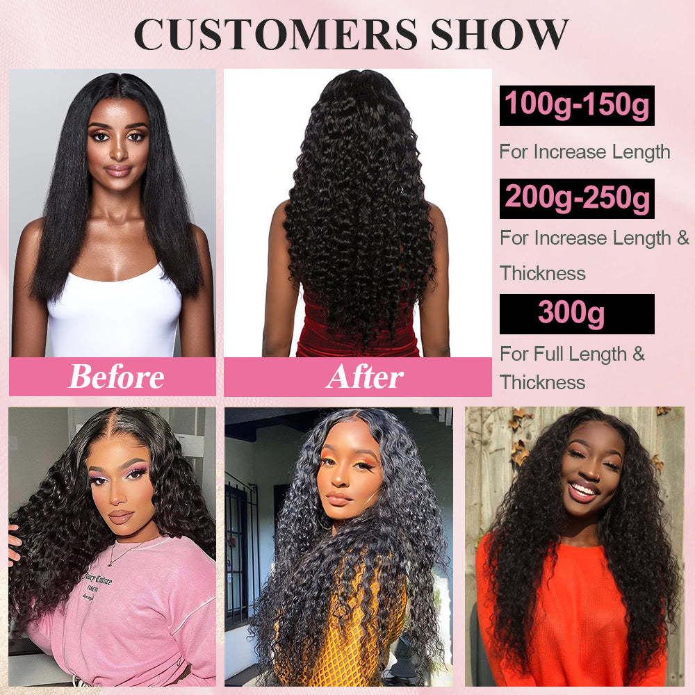 #1B Deep Wave Tape in Hair Extensions Human Hair 20pcs 50g/pack Seamless Skin Weft Hair RXHAIR