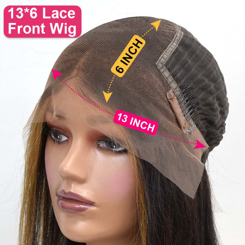#4/27 Straight Bob Wig HD Lace Front Wigs Human Hair 180% Density Transparent Lace Frontal Wigs Pre Plucked With Baby Hair RXHAIR