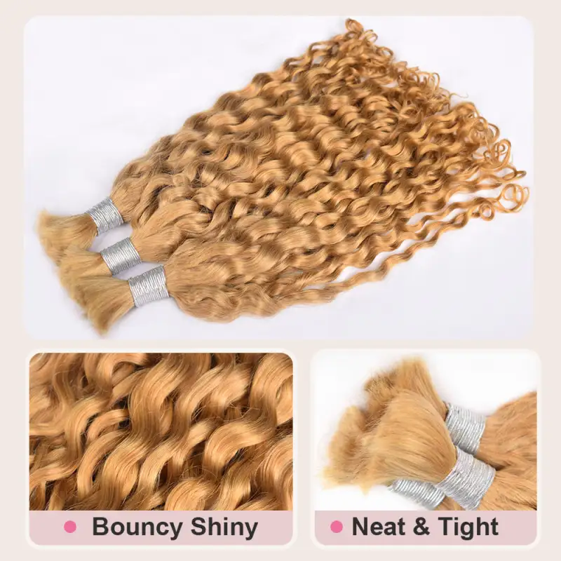 #27 Italian Curly Boho Braids No Weft Bulk Hair for Human Hair RXHAIR