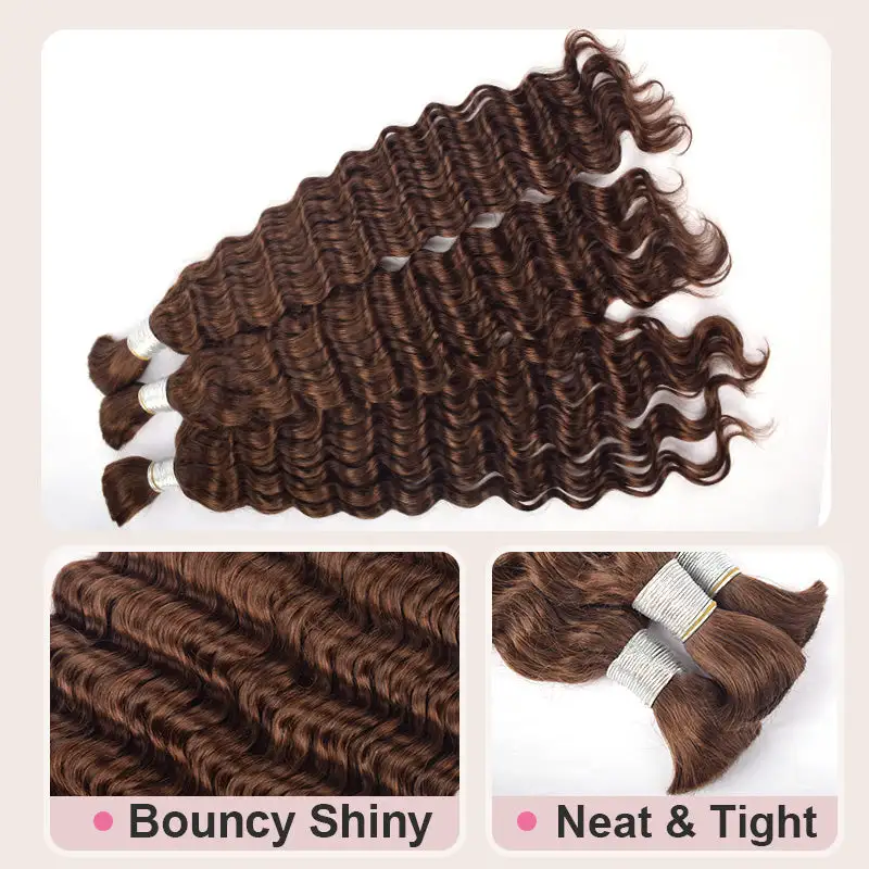 #4 Deep Wave Boho Braids No Weft Bulk Hair for Human Hair RXHAIR