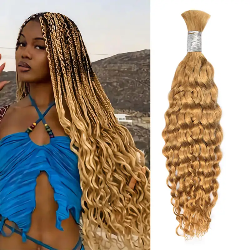 #27 Italian Curly Boho Braids No Weft Bulk Hair for Human Hair RXHAIR
