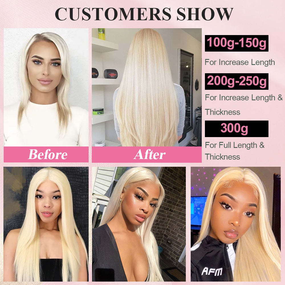 #613 Blonde Straight Tape in Hair Extensions Human Hair 20pcs 50g/pack Seamless Skin Weft Hair RXHAIR