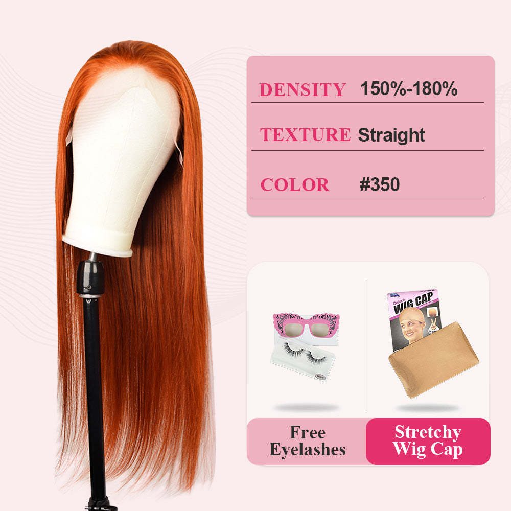 #350 Straight HD Lace Front Wigs Human Hair 200% Density Transparent Lace Frontal Wigs Pre Plucked With Baby Hair RXHAIR