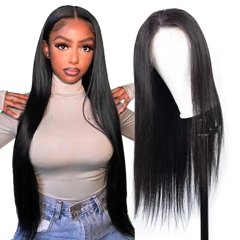 #1 Straight HD Lace Front Wigs Human Hair 200% Density Transparent Lace Frontal Wigs Pre Plucked With Baby Hair RXHAIR