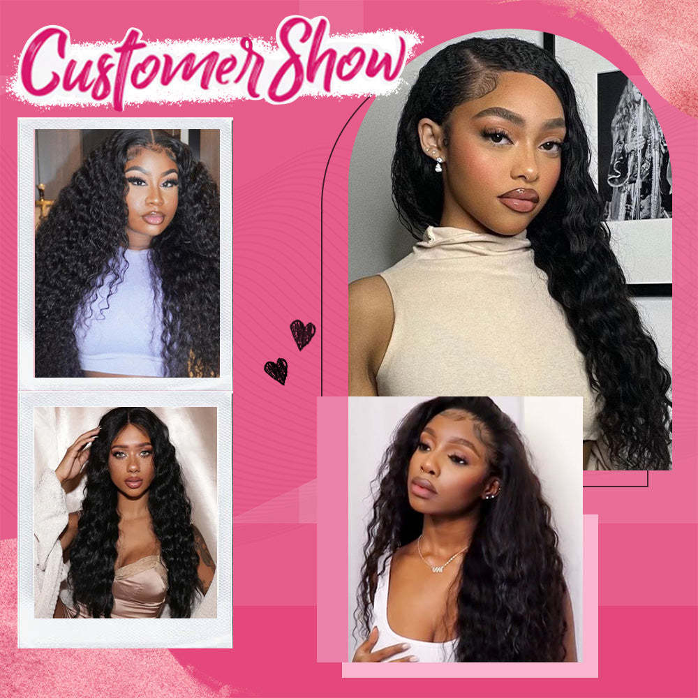 #1 Loose Deep Wave HD Lace Front Wigs Human Hair 200% Density Transparent Lace Frontal Wigs Pre Plucked With Baby Hair RXHAIR