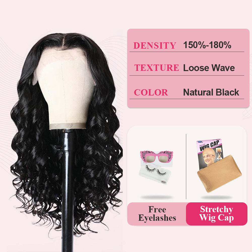 #1 Loose Wave HD Lace Front Wigs Human Hair 200% Density Transparent Lace Frontal Wigs Pre Plucked With Baby Hair RXHAIR