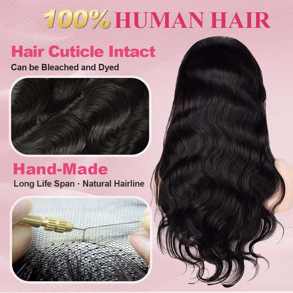 #1 Body Wave HD Lace Front Wigs Human Hair 200% Density Transparent Lace Frontal Wigs Pre Plucked With Baby Hair RXHAIR