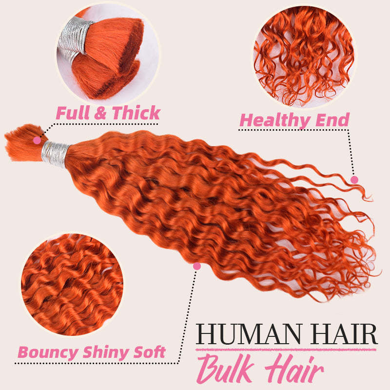 #350 Deep Wave Boho Braids No Weft Bulk Hair for Human Hair RXHAIR