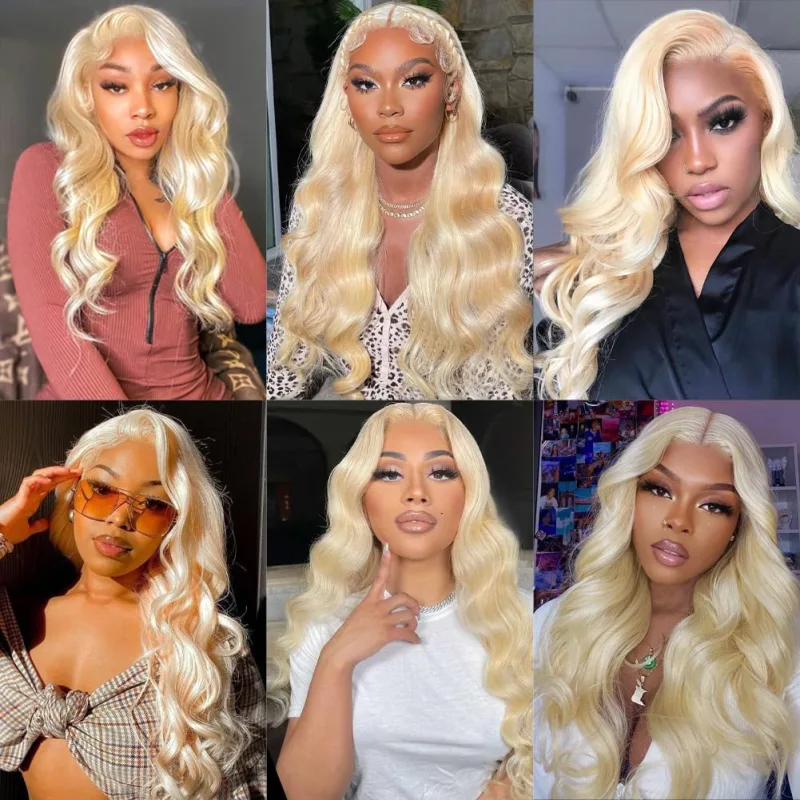 #613 Body Wave Blonde HD Lace Front Wigs Human Hair 200% Density Lace Frontal Wig Pre Plucked with Baby Hair RXHAIR
