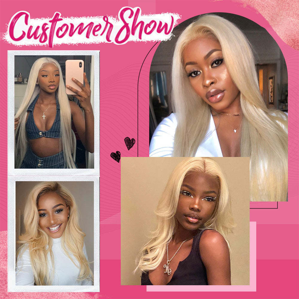 #613 Blonde Straight HD Lace Front Wigs Human Hair Glueless Wig Transparent Lace Frontal Wigs RXHAIR