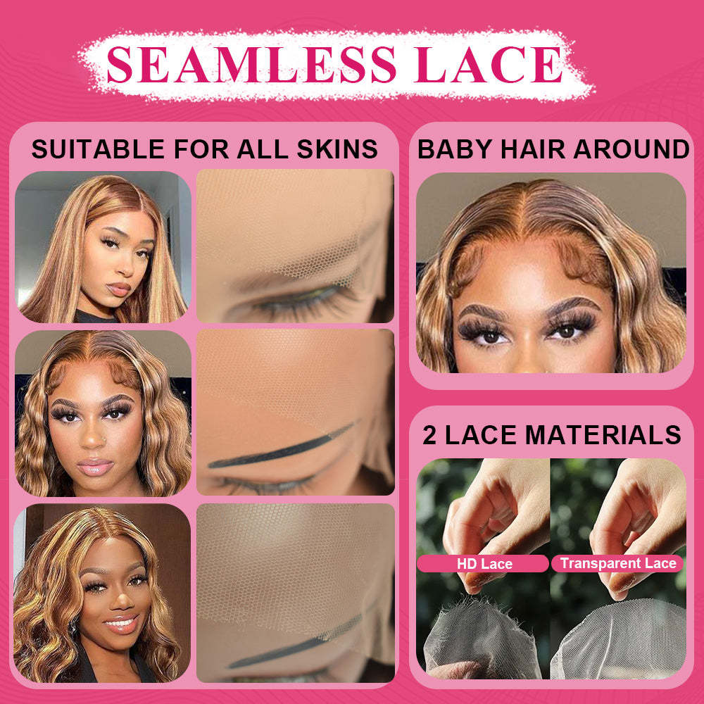 #4/27 Loose Deep Wave HD Lace Front Wigs Human Hair 200% Density Transparent Lace Frontal Wigs Pre Plucked With Baby Hair RXHAIR