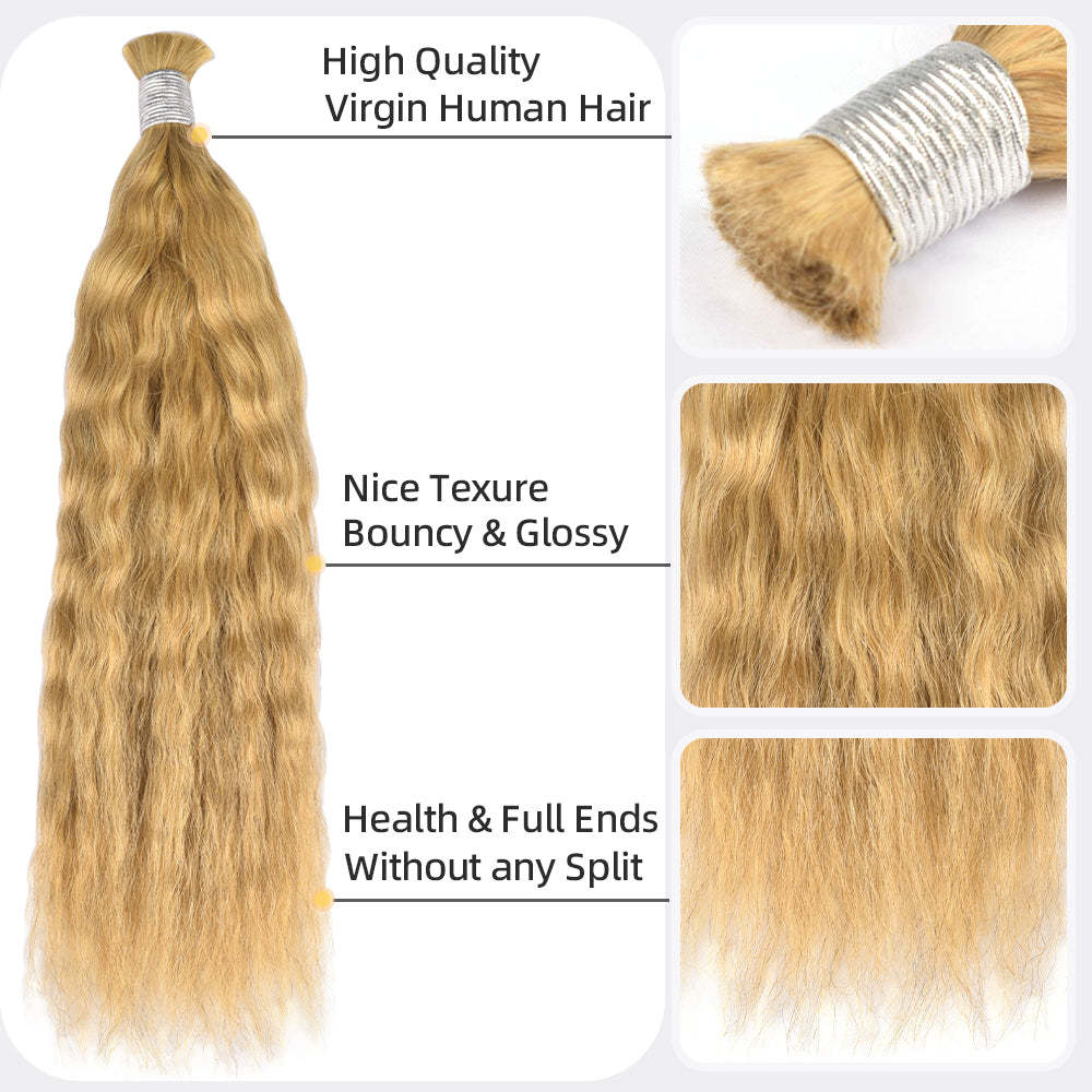 #27 Wave And Wet Boho Braids No Weft Bulk Hair For Human Hair RXHAIR
