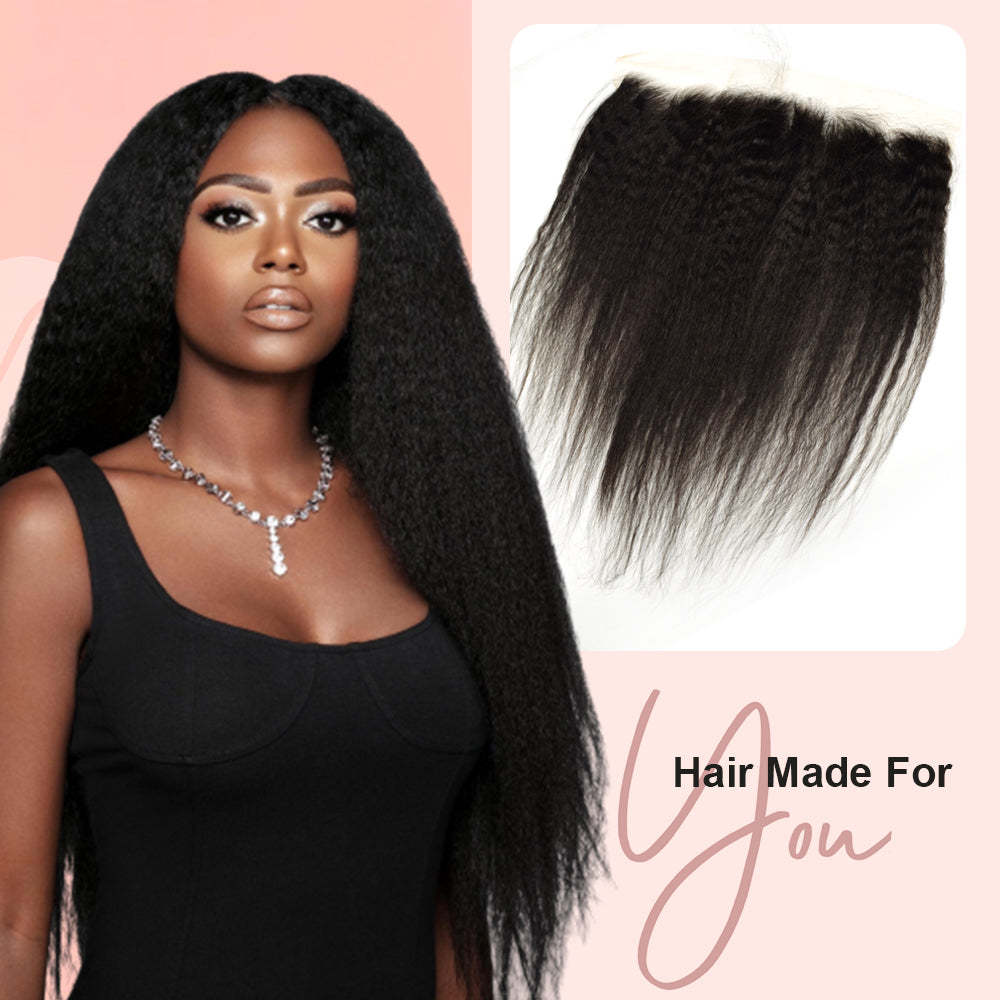 Kinky Straight #1B HD Lace Closure Human Hair RXHAIR