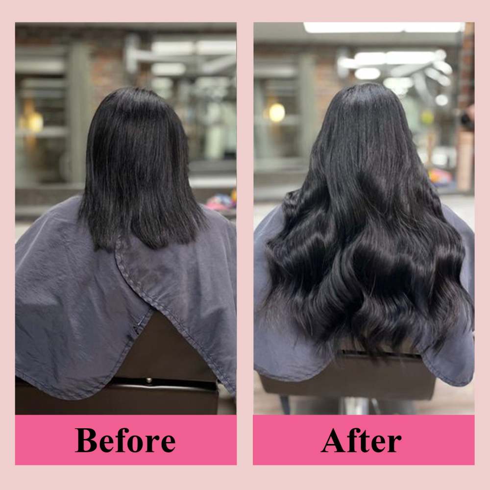 #1B 6Pcs Body Wave Clip in Hair Extensions Real Human Hair PU Seamless Clip ins Natural Black 110G RXHAIR