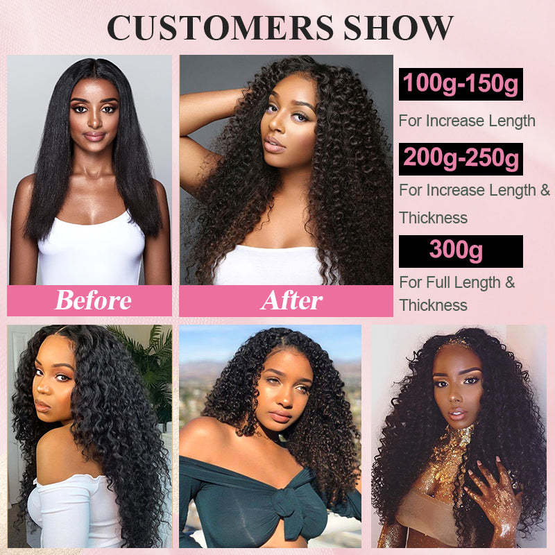 #1B Kinky Curly Tape in Hair Extensions Human Hair 20pcs 50g/pack Seamless Skin Weft Hair RXHAIR