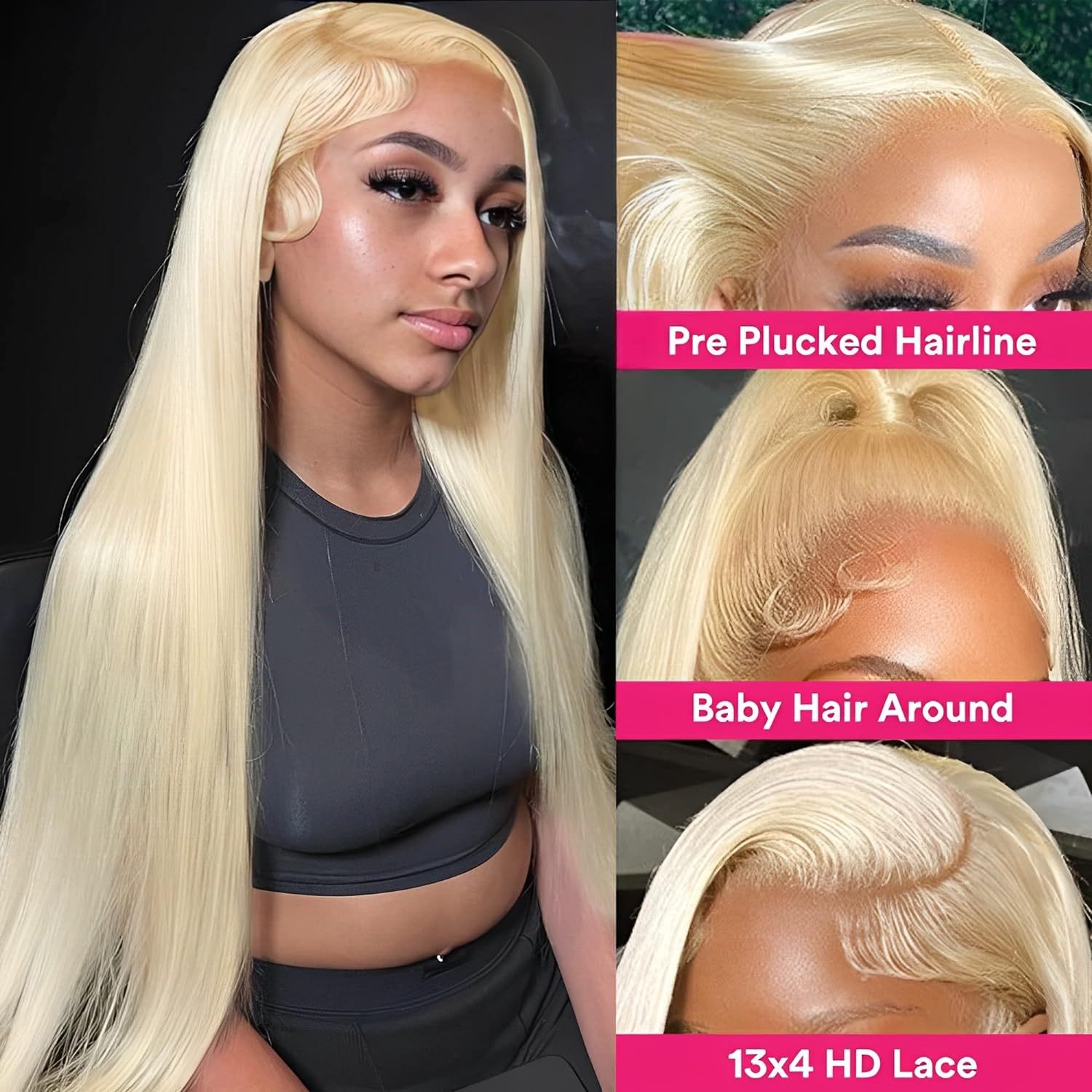 #613 Straight Blonde HD Lace Front Wigs Human Hair 200% Density Lace Frontal Wig Pre Plucked with Baby Hair RXHAIR