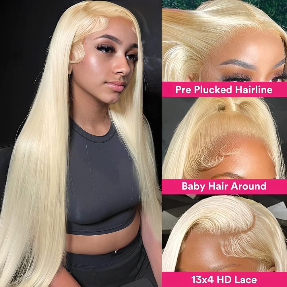 #613 Straight Blonde HD Lace Front Wigs Human Hair 200% Density Lace Frontal Wig Pre Plucked with Baby Hair RXHAIR