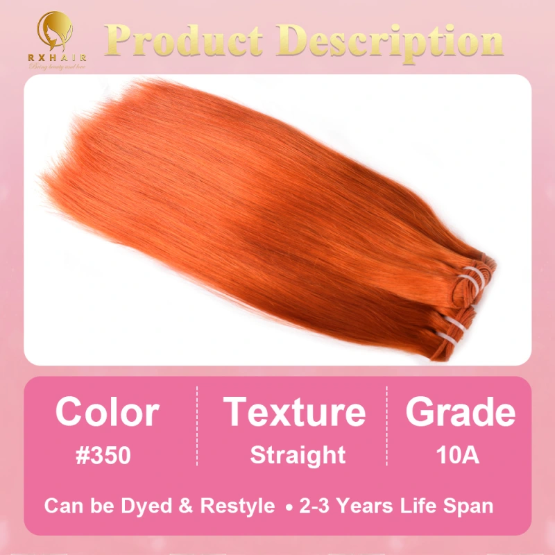 #350 Straight Human Hair Bundles Virgin Hair 100% Unprocessed Weave Bundles Human Hair Double Weft RXHAIR
