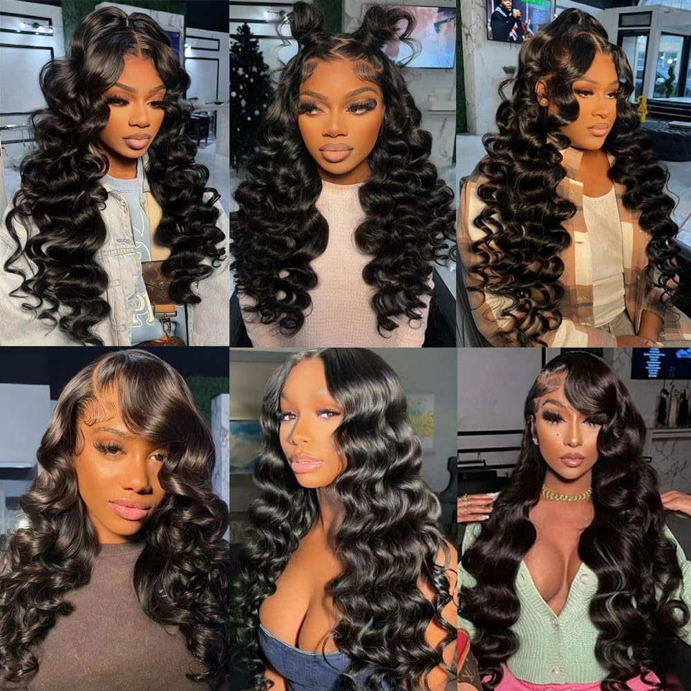#1 Loose Wave HD Lace Front Wigs Human Hair 200% Density Transparent Lace Frontal Wigs Pre Plucked With Baby Hair RXHAIR