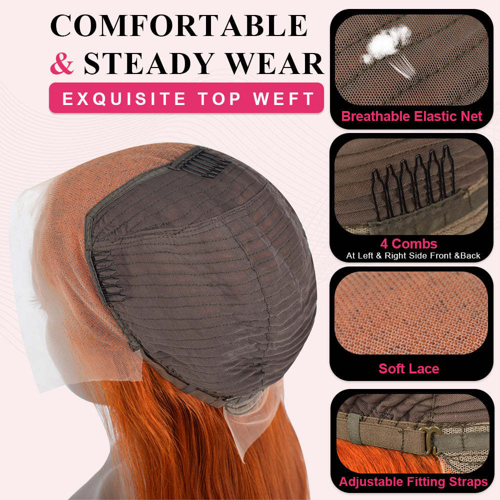 #350 Straight HD Lace Front Wigs Human Hair 200% Density Transparent Lace Frontal Wigs Pre Plucked With Baby Hair RXHAIR