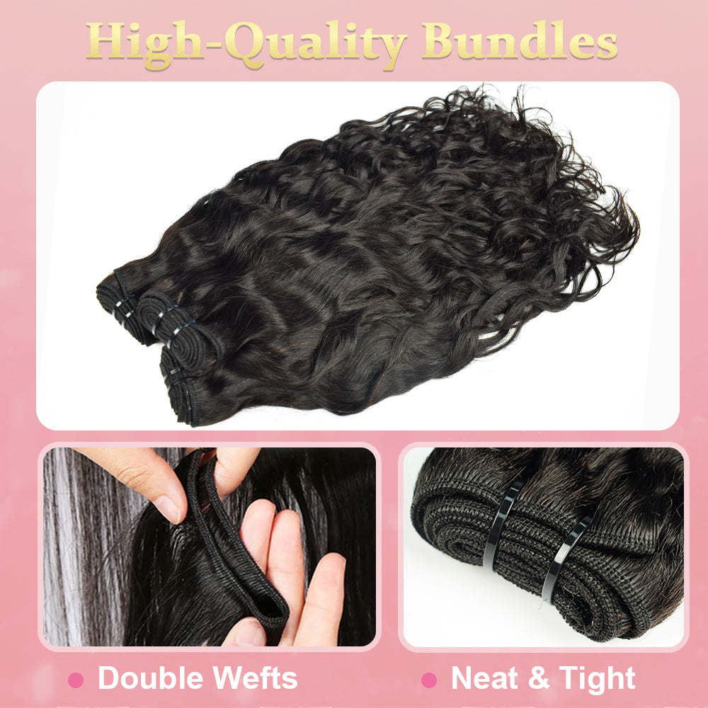 #1 Water Wave Human Hair Bundles Brazilian Virgin Hair Bundles Weave Hair RXHAIR