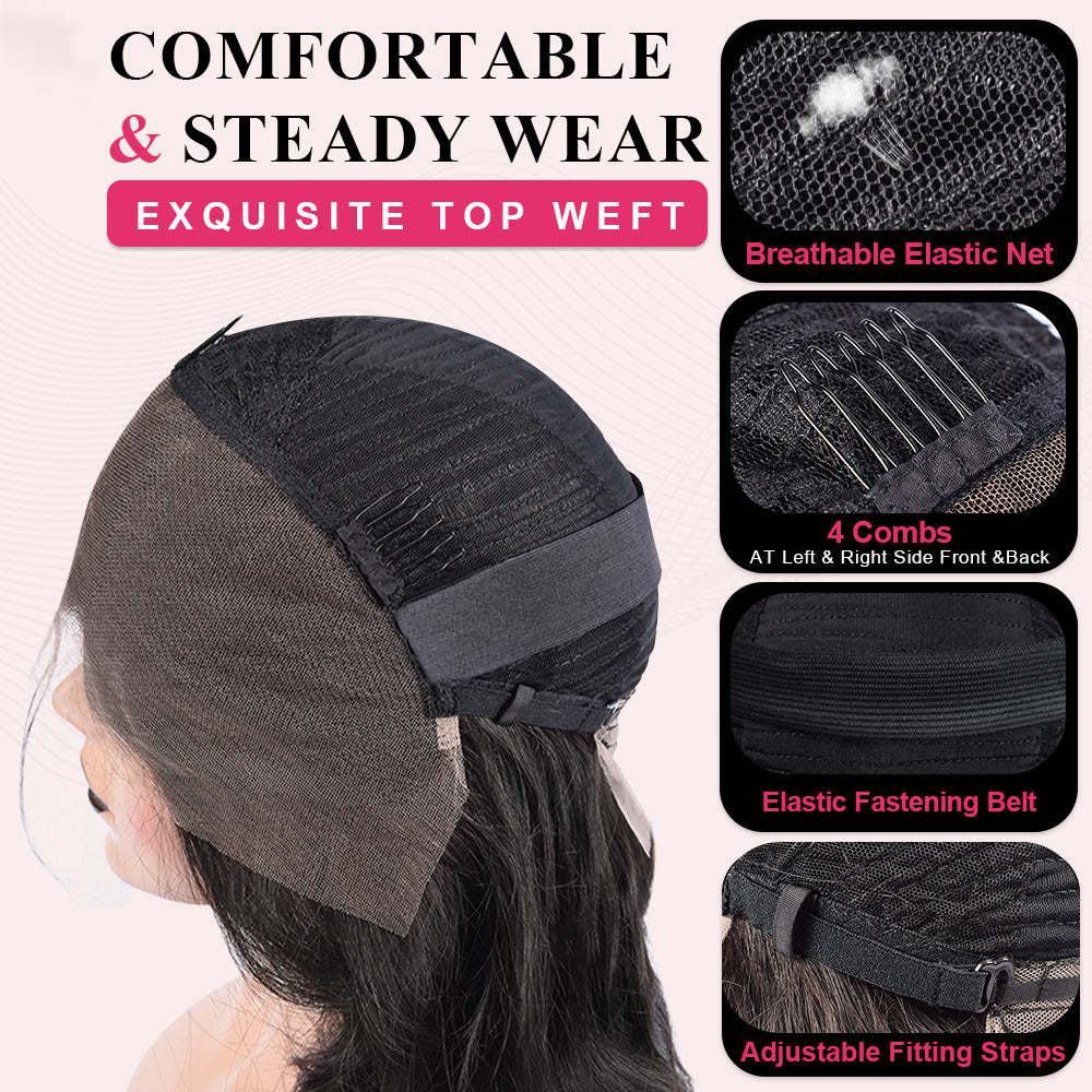 #1 Water Wave HD Lace Front Wigs Human Hair 200% Density Transparent Lace Frontal Wigs Pre Plucked With Baby Hair RXHAIR