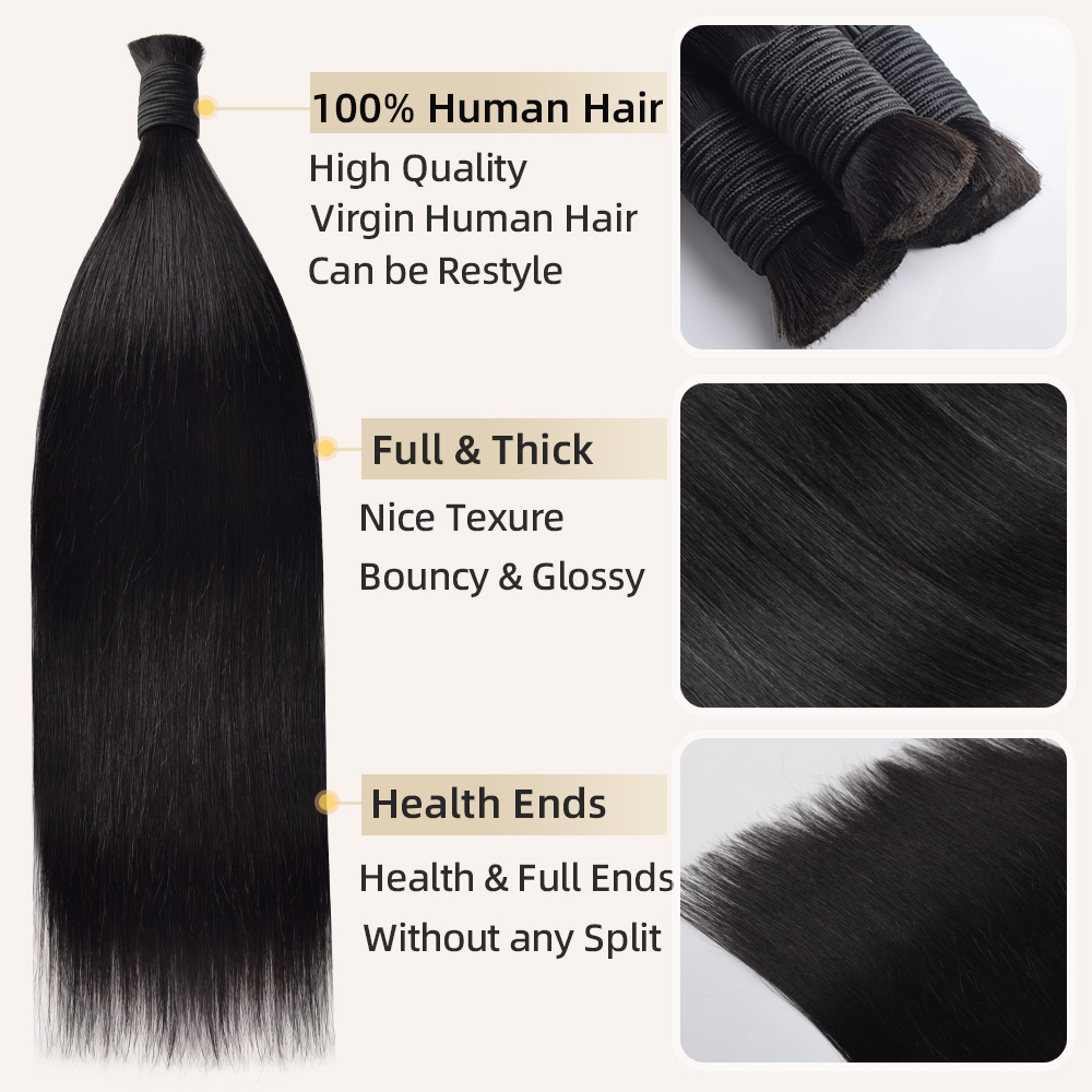 #1 Boho Braids Straight No Weft Bulk Hair for Human Hair RXHAIR