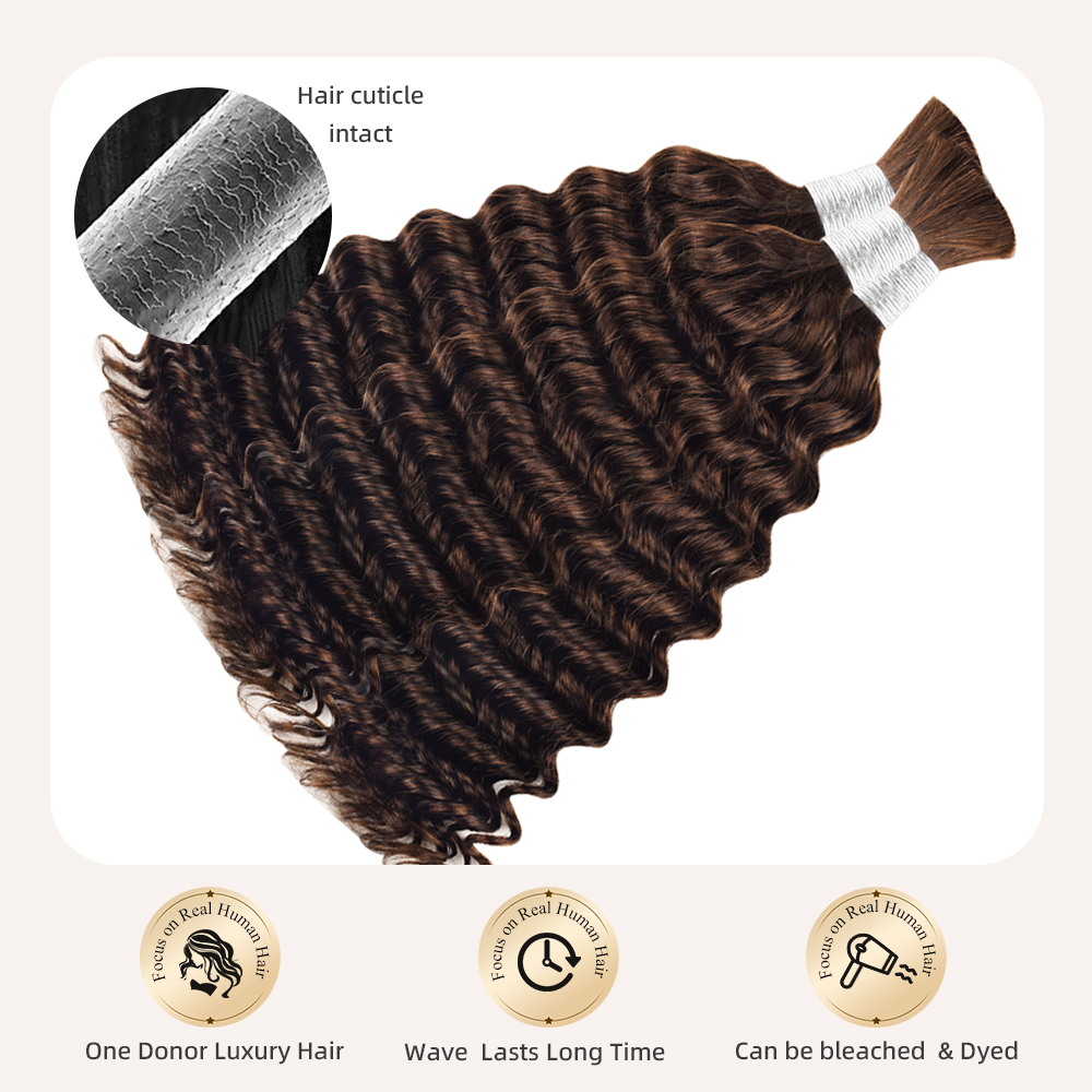 #3 Deep Wave Boho Braids No Weft Bulk Hair for Human Hair RXHAIR