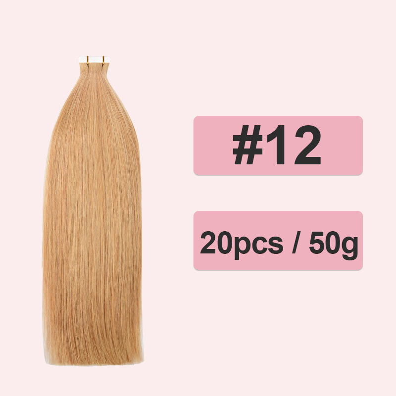 Color Straight Tape in Hair Extensions Human Hair 20pcs 50g/pack Seamless Weft Hair RXHAIR