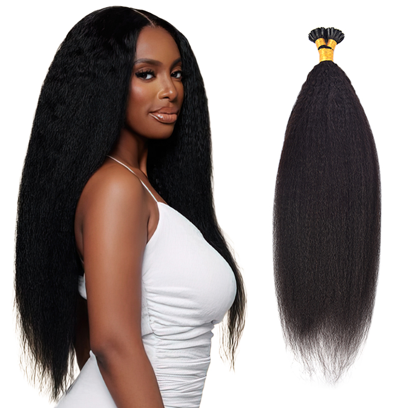 Kinky Straight U Tip Hair Extensions Real Human Hair 100g Natural Black Utip Hair Extensions Human Hair For Women