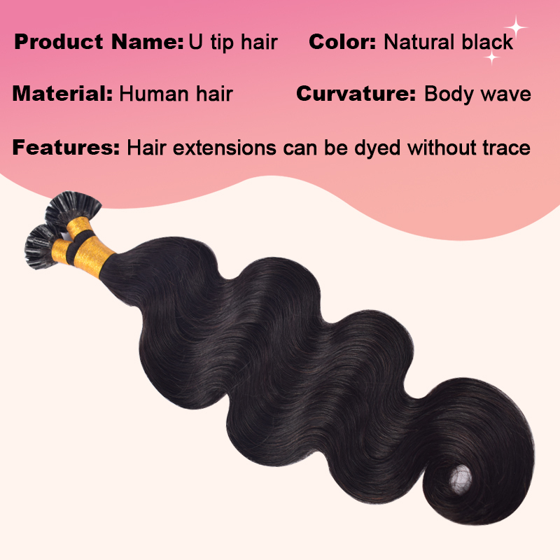 Body Wave U Tip Hair Extensions Real Human Hair 100g Natural Black Utip Hair Extensions Human Hair For Women