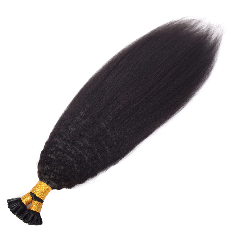 Kinky Straight U Tip Hair Extensions Real Human Hair 100g Natural Black Utip Hair Extensions Human Hair For Women