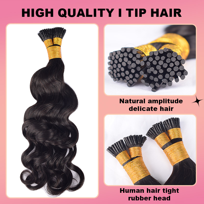 Loose Deep Wave I Tips Hair Extensions Human Hair Natural Black Itips Hair Extension For Black Women 100% Real Human Hair 100g