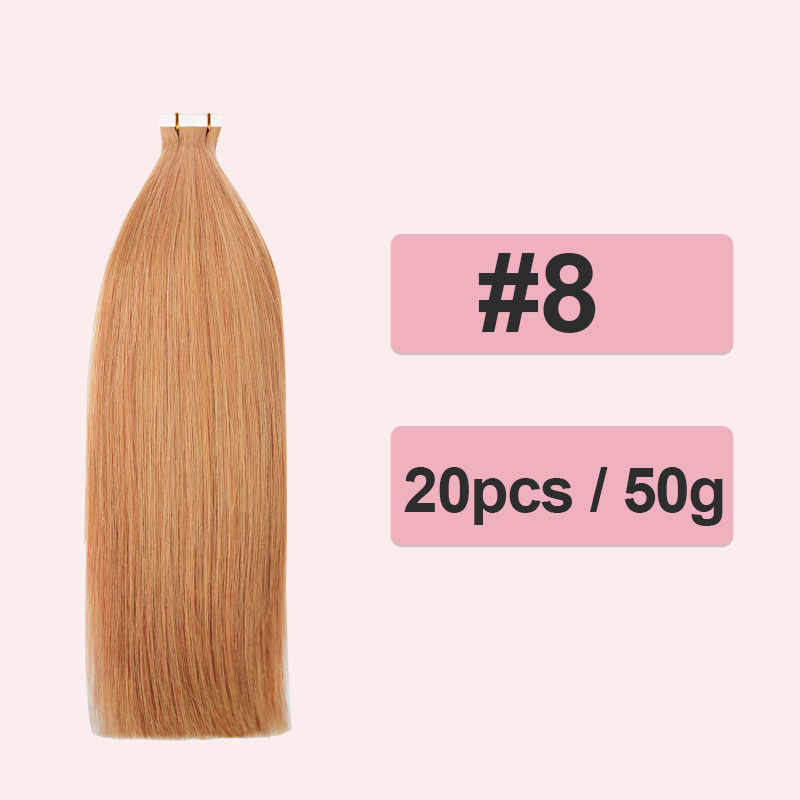 Colour Straight Tape in Hair Extensions Human Hair 20pcs 50g/pack Seamless Weft Hair RXHAIR