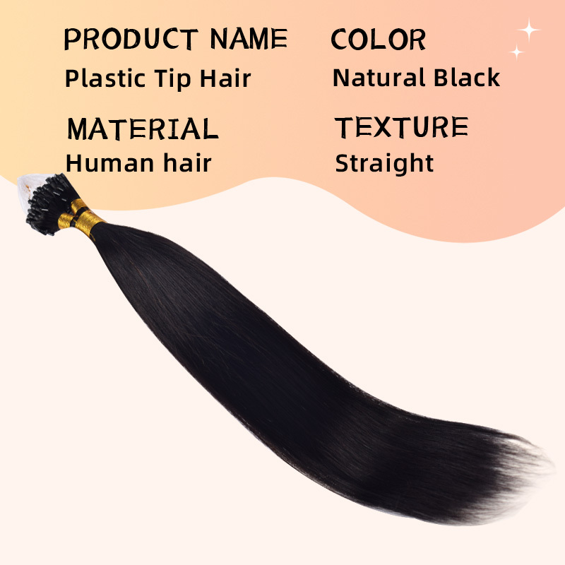 Straight Mirco Ring Hair Extension Real Human Hair Microlink Micro Link Bead Hair Extensions Natural Colour Black