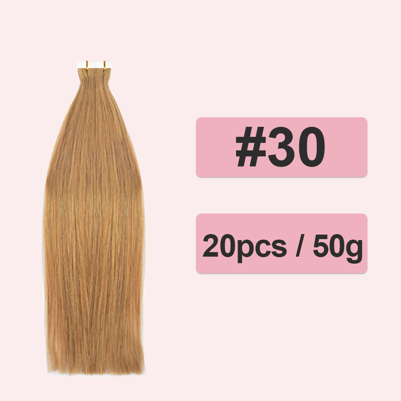 Color Straight Tape in Hair Extensions Human Hair 20pcs 50g/pack Seamless Weft Hair RXHAIR