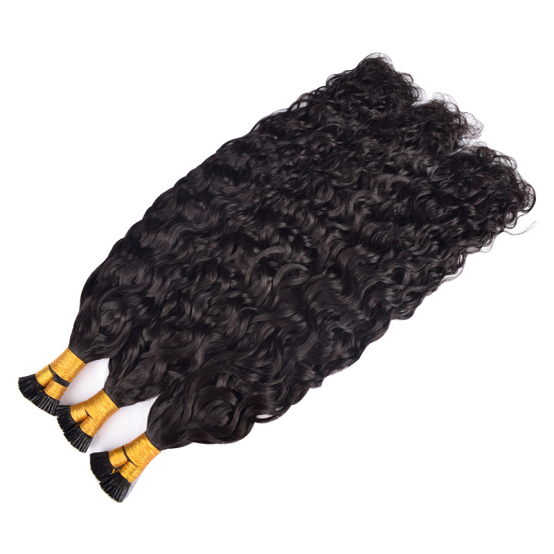 Italian Curly I Tip Hair Extensions Human Hair Natural Black Itips Hair Extensions For Black Women 100% Real Human Hair Add Length 100g